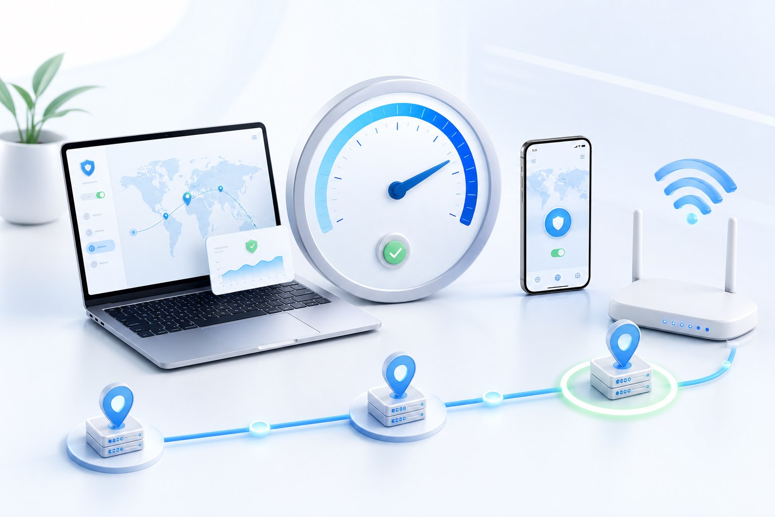 Проверка скорости VPN, качества Wi-Fi и маршрута до сервера